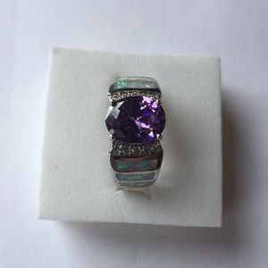 Stamped925(sterling silver) 2 CARAT Amethyst size8